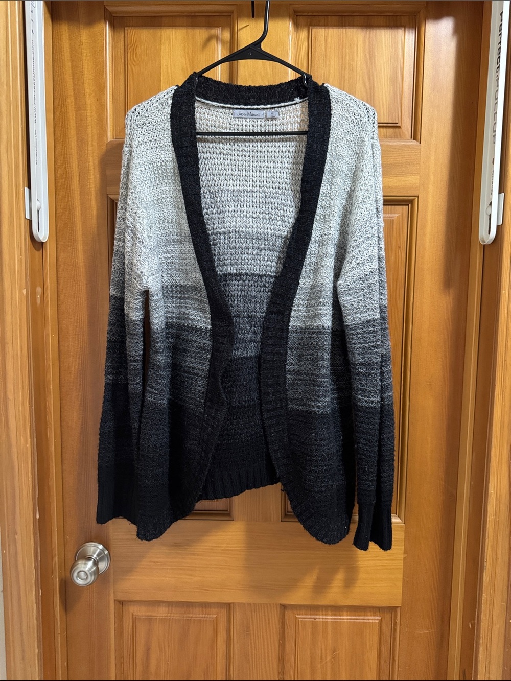 jason maxwell Black and Gray Ombre Open-Front Cardigan